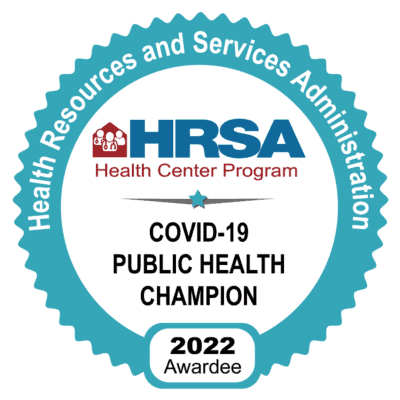 HRSA COVID-19 Public Health Champion Seal 2022