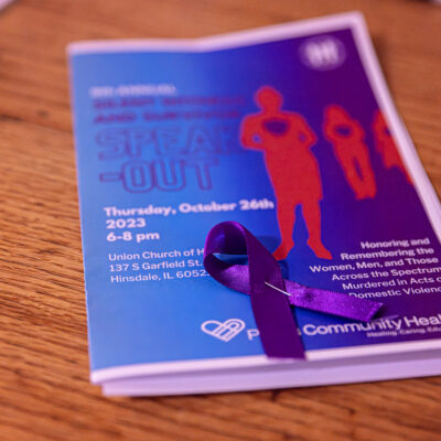 9th Annual Silent Witness and Survivor Speak-Out flyer with ribbon