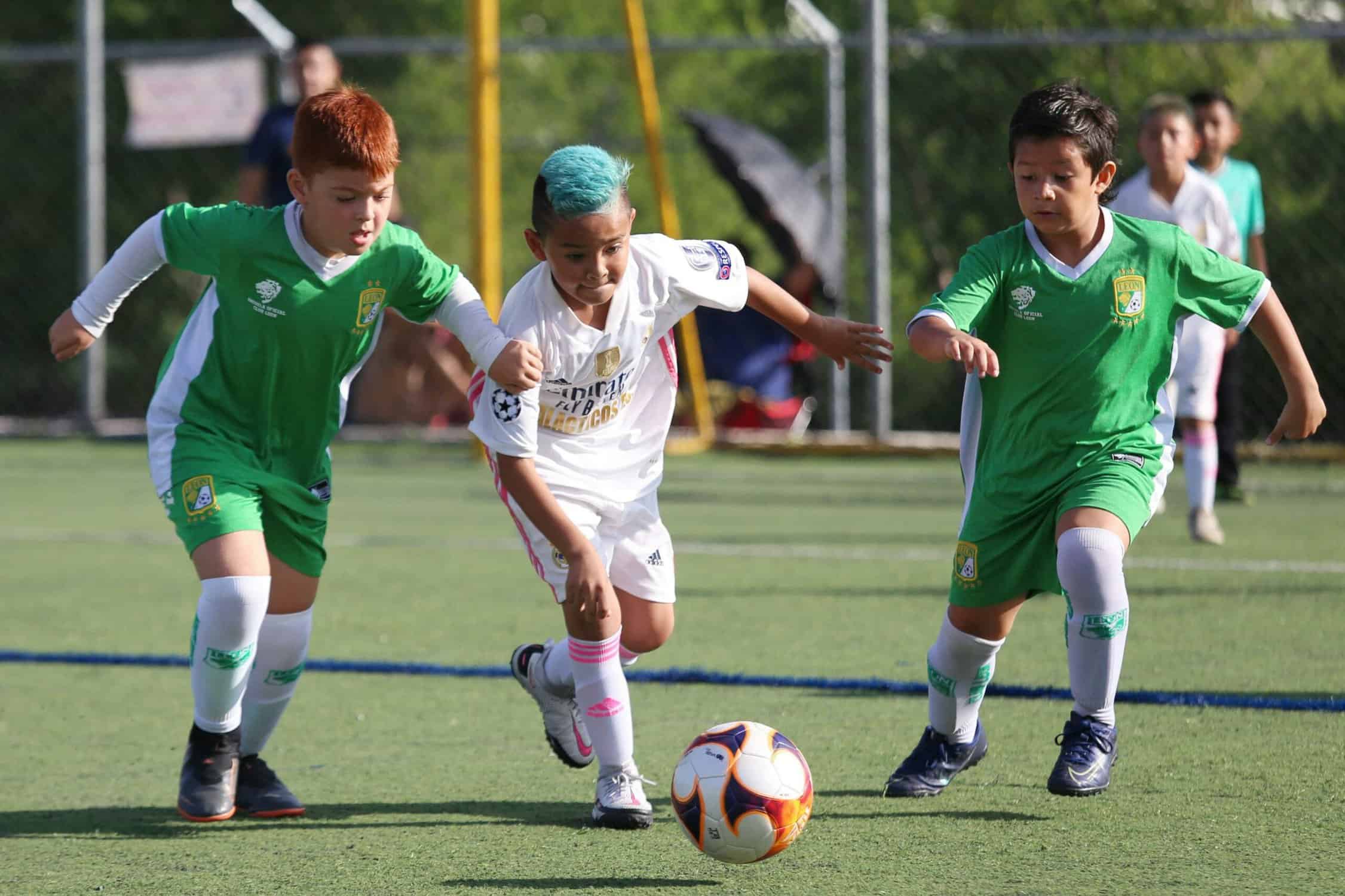 Kids playing soccer