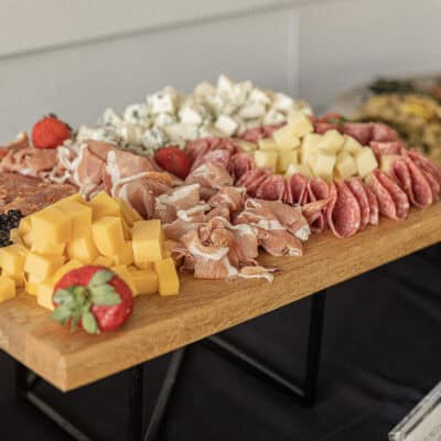 platter with meat and cheese