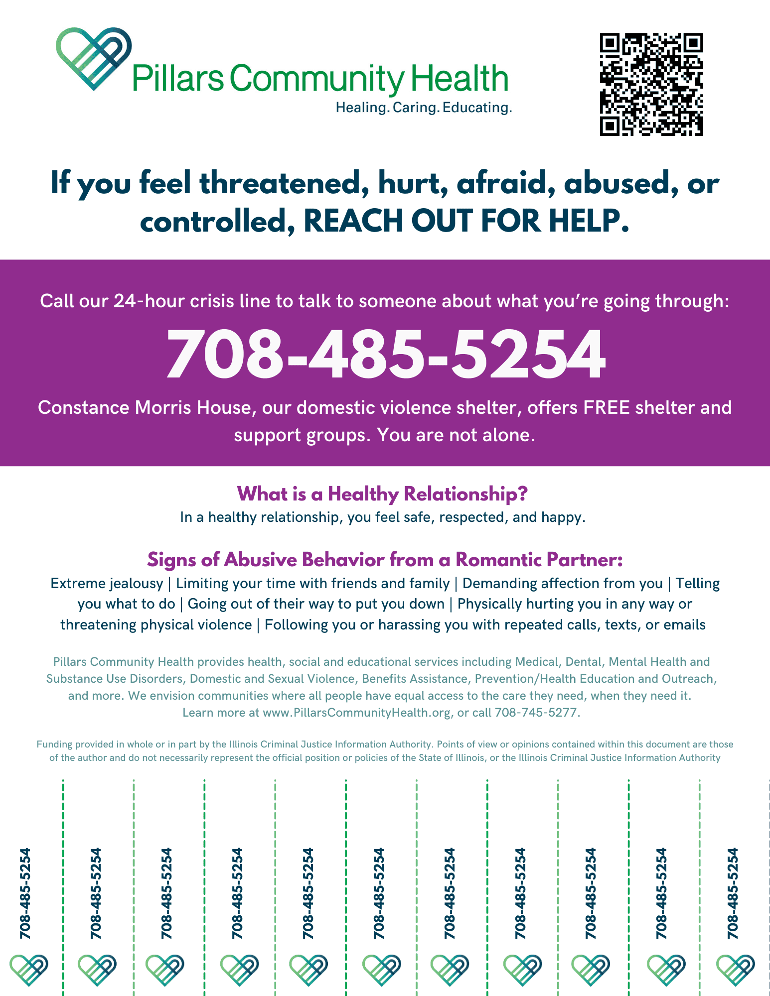 DV Hotline Tear Off with QR Code (Flyers (Portrait))