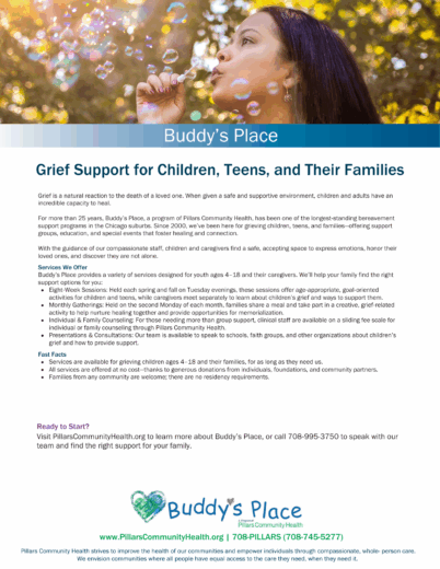 Buddy's Place handout 2025
