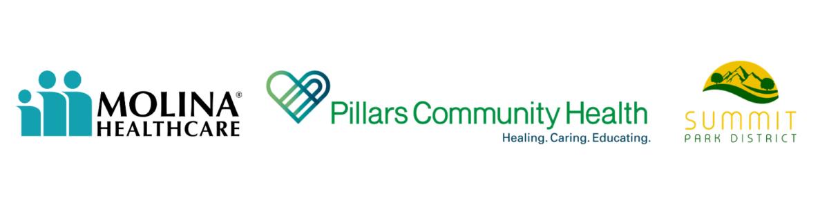 Molina Healthcare, Pillars Community Health, and Summit Park District Logos