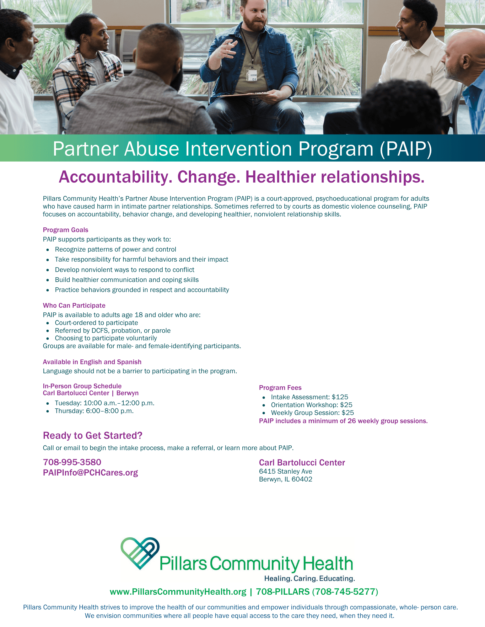 View the Partner Abuse Intervention Program (PAIP) Flyer (PDF)